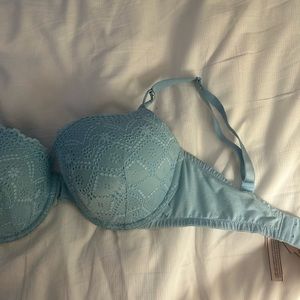 Lined Demi Baby Blue Bra GREAT FOR EVERYDAY WEAR